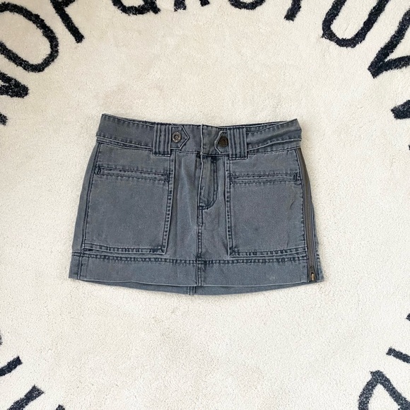 American Eagle Cotton Belted Cargo Pocket Mini Skirt Faded Blue 2 - Picture 1 of 8